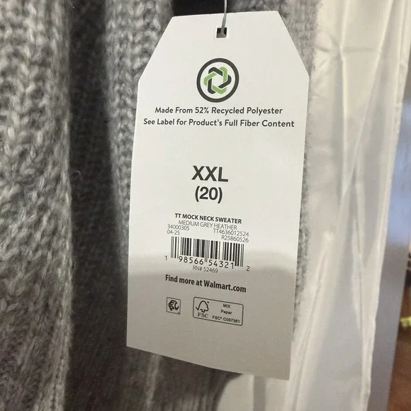 Womens XXL 20 Basic Gray Crewneck Sweater Lightweight Versatile Layer Classic - Picture 3 of 7